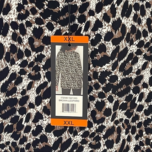 Mario Serrani Women’s Crew Neck Long Sleeve Top Leopard size XXL - Picture 6 of 11
